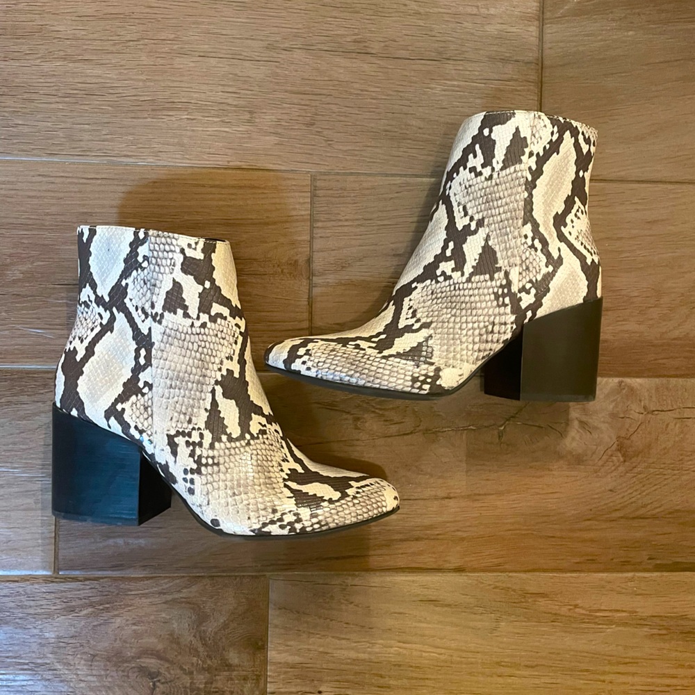 Madden Girl Aaden Snake Skin Booties